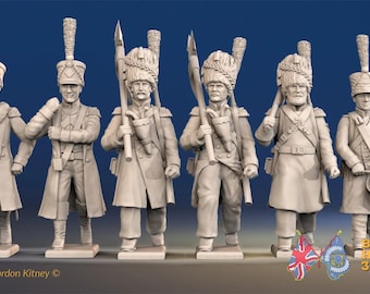 Napoleonic French Line Infantry Command - March Attack, Shako and Greatcoat - Multiple Scales