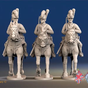 Napoleonische britische leichte Dragoner – Tarleton-Helm im Trab – Verschiedene Maßstäbe