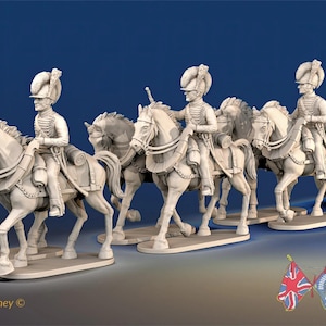 British RHA Royal Horse Artillery 6 Horse Limber Trotting - 3D Printed for Histotical Wargaming & Dioramas.