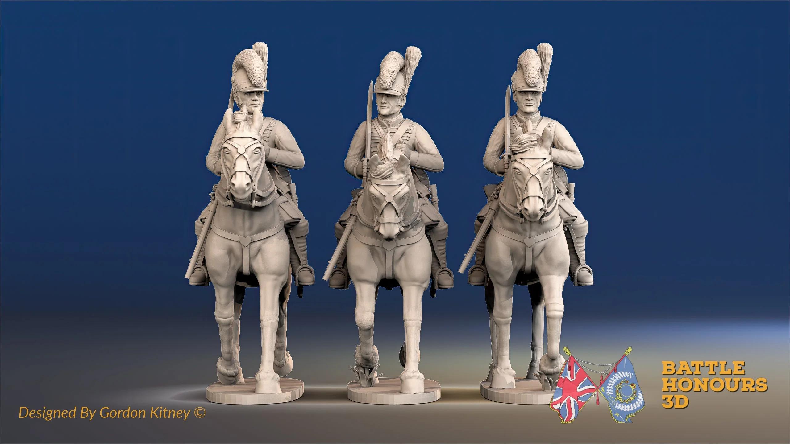 英国軽竜騎兵タールトン歩兵 - 歴史戦争ゲームとジオラマ用に 3D