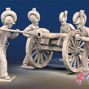 British RHA Royal Horse Artillery Loading - 3D Printed for Histotical Wargaming & Dioramas.
