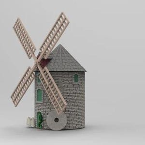 WW2 Normandy Stone Windmill - French Rural Landmark Terrain - Multiple Scales