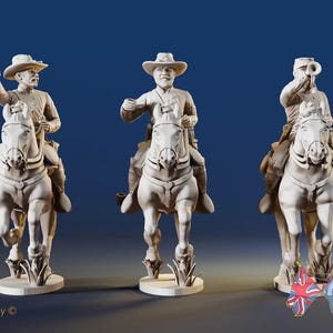 Cavalerie van de Confederatie uit de Amerikaanse Burgeroorlog - Galopperend Commando - Variant 1 - Meerdere Schalen