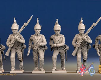 Napoleonic French Dismounted Dragoons - Advancing - Set 2 - Multiple Scales