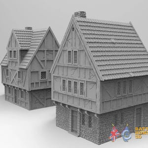 Medieval Houses - 3D Printed for Histotical Wargaming & Dioramas.