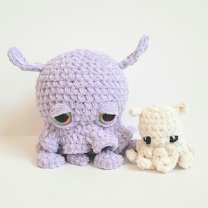 Patrón No Sew Mamá y Bebé Pulpo Dumbo, Amigurumi PDF