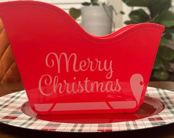 Personalized Christmas bucket, Christmas basket, personalized Christmas gift, Christmas gift basket, teacher gift