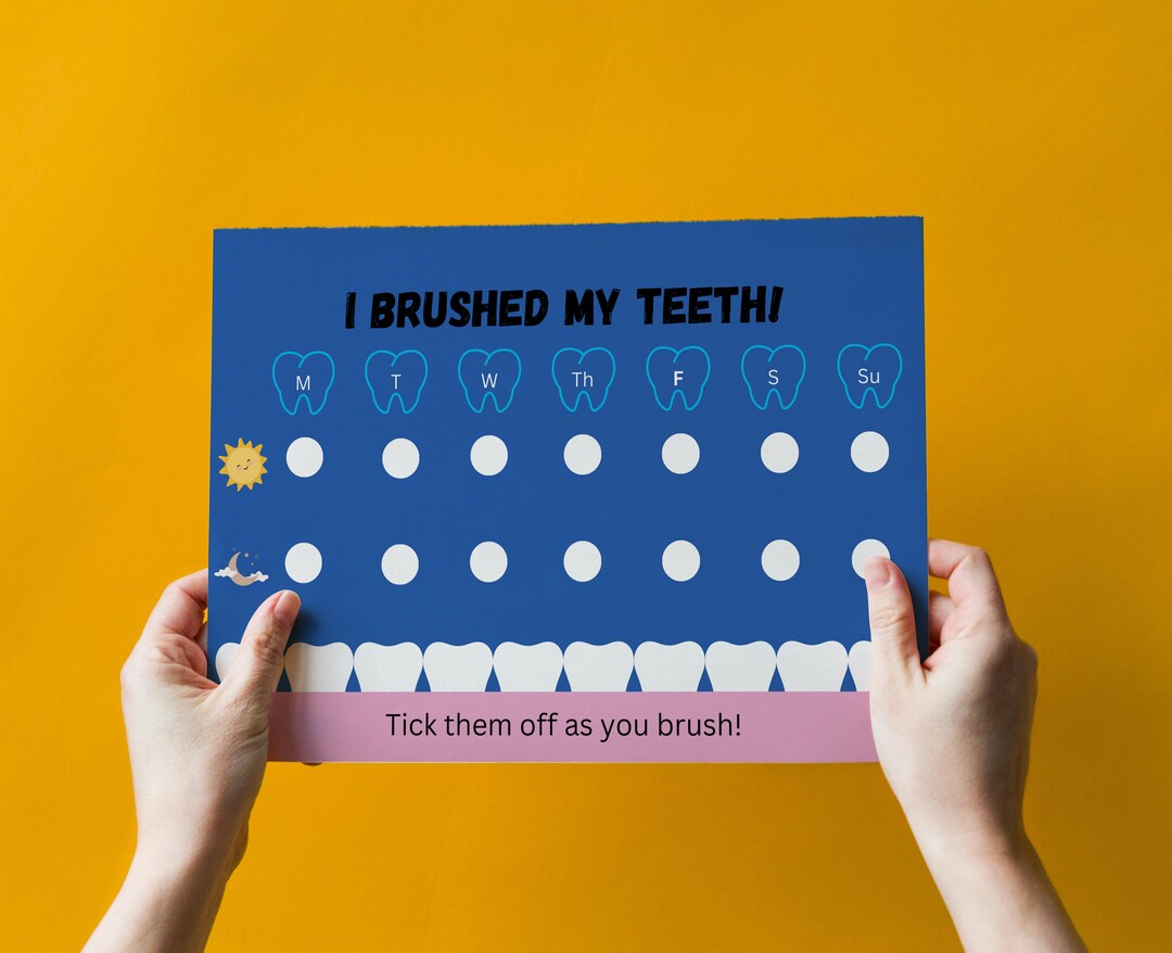 Toothbrushing Chart for Kids Digital Printable - Etsy
