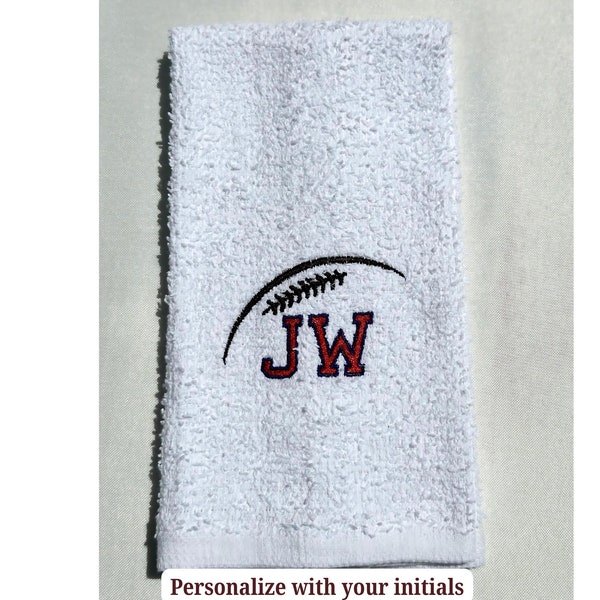 Personalized sport towel rally towel customized sports towel gift for football player gift for sports football gifts for boys initial towel