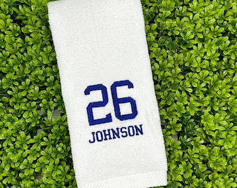 Personalized sport towel rally pitching towel customized sports towel gift for football player gift for baseball player athletic towel