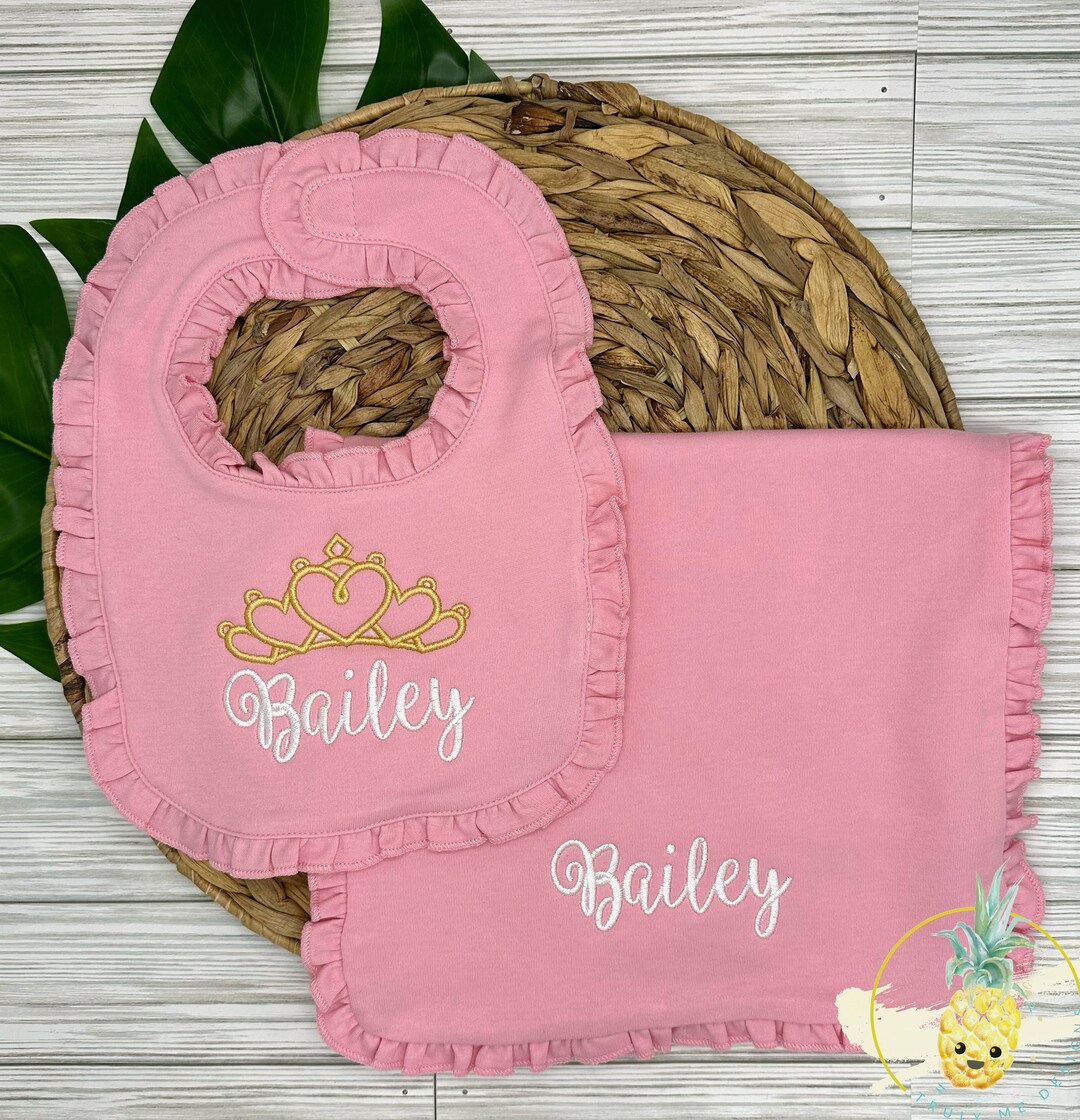 Baby Bib Baby Girl Gift Embroidered Baby Item Embroidered Baby Clothes
