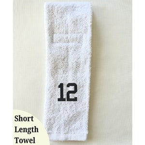 Personalized sport towel Football towel embroidered pitching towel gift for athlete custom sweat towel Short towel youth towel school sport