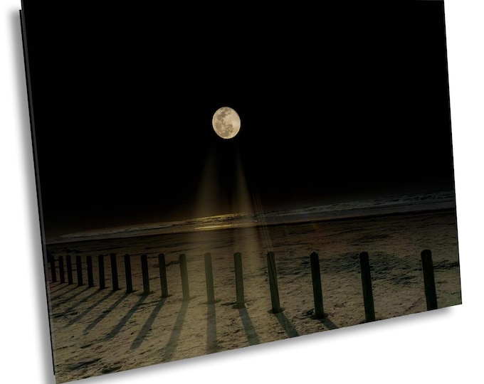 Port Aransas Beach, Moonlight, Wall Art,  Gulf of Mexico , Coastal Photography for Home, Office Decor