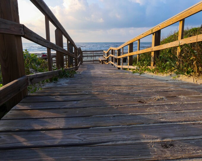 Port Aransas Texas Beach Walkway Print - Gulf of Mexico View Photography Wall Art, Spring Scenic Beach Coastal Artwork Home Office Decor