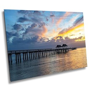 Naples Pier Sunset Canvas Print - Serene Florida Evening Photography - Vibrant Ocean View Wall Art for Modern Home Decor