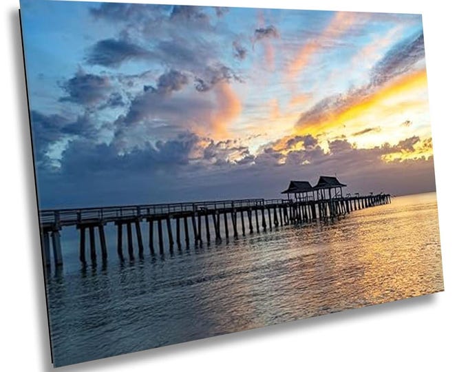 Naples Pier Sunset Canvas Print - Serene Florida Evening Photography - Vibrant Ocean View Wall Art for Modern Home Decor
