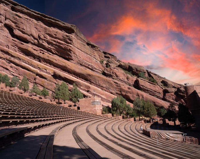 Red Rocks Amphitheater Denver Concert Venue Photo Print - Iconic Outdoor Events Wall Art - Colorado Music Photography Decor for Home, Office