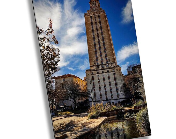 Longhorn Tower Canvas Wall Art,  University of Texas at Austin Cityscape, Iconic UT Tower Photography, Modern Wall Decor for Office or Home