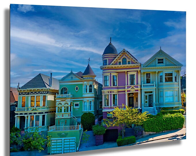 Painted Ladies Photo Print, San Francisco Landscape Art, Iconic Bay Area Decor, Scenic Cityscape Canvas Wall Decor for Office or Home