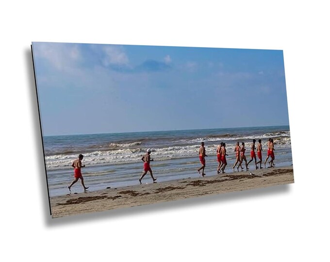 Lifeguard Training Port Aransas Sunrise Beach Canvas Print,Gulf of Mexico Coastal Wall Art  Home Decor,Texas Beach Photography Sunrise Decor
