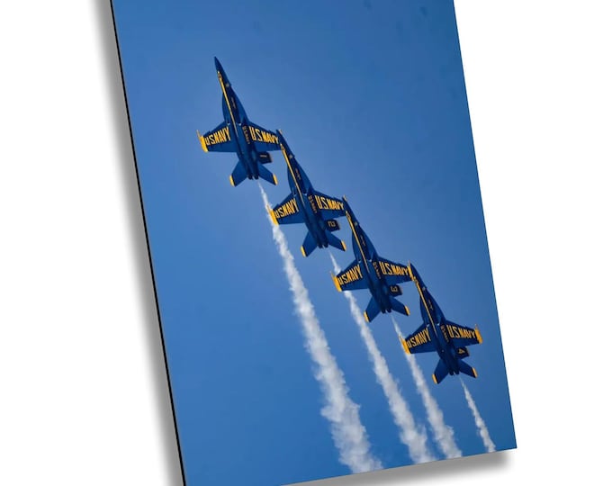 Blue Angels Air Show Print - Stunning Formation Flight Photography of Navy Jets in Action - High-Speed Aviation Wall Art for Home or Office