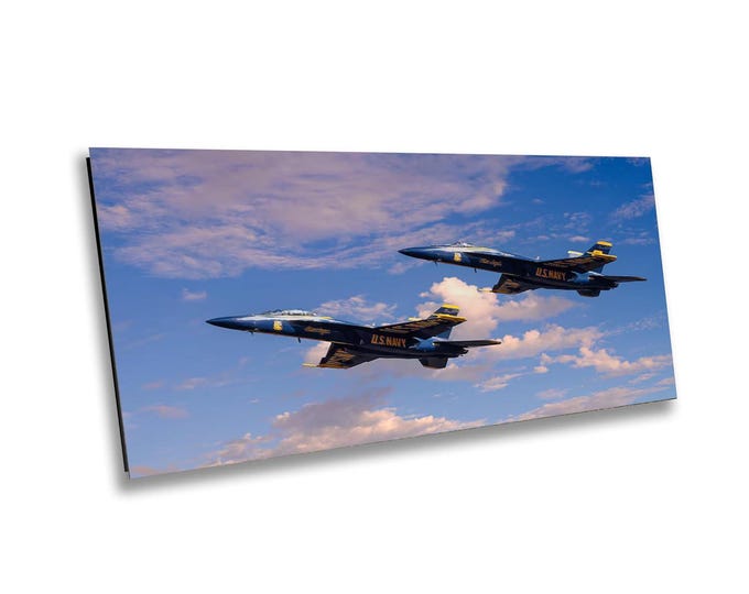 Blue Angels F/A-18 Super Hornet Print - US Navy Flight Demonstration Squadron Air Show - Speed Jets Air Acrobatics Aviation Wall Art Decor