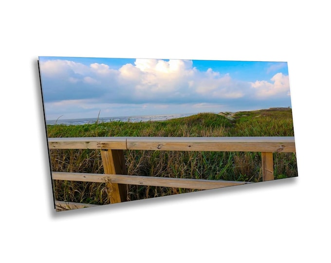 Port Aransas Walkway Photo Print, Gulf of Mexico Beach View Greenery Photography, Springtime Texas Art for Home, Beach House Coastal Decor