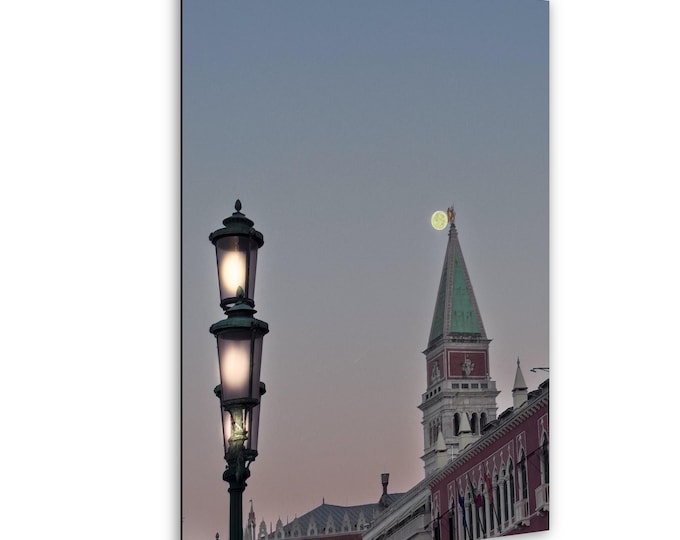 Venice,St. Mark's 2, morning moon, tower