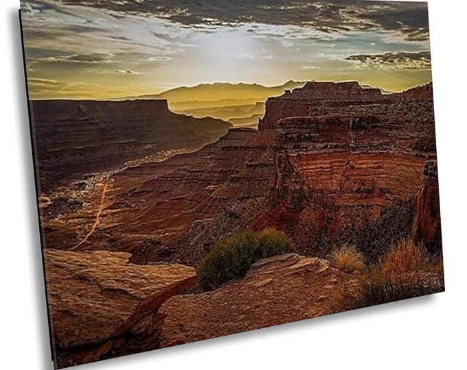 Canyonlands National Park Sunrise Photography Print, Majestic Canyon View Landscape Artwork, Inspirational Travel Canvas Wall Art Decor