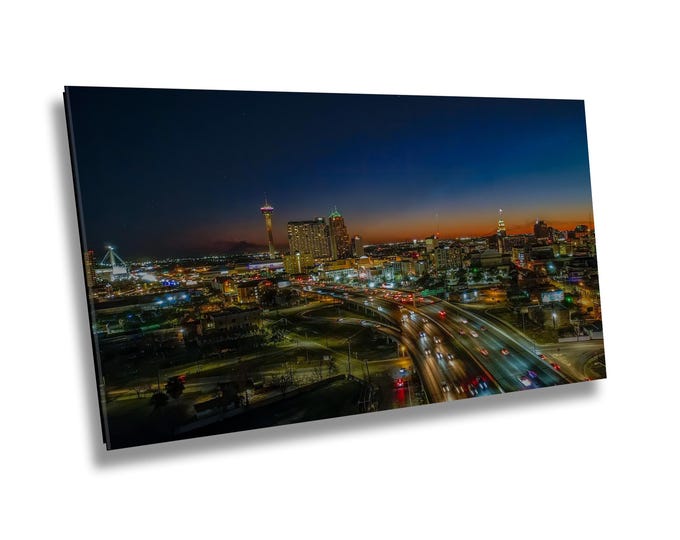 Western View of San Antonio Nighttime, Skyline Canvas Print, Aerial Cityscape Photography, Texas City Lights Canvas for Modern Home Decor