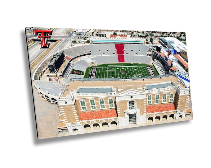 Texas Tech Red Raiders  Stadium Entrance Canvas Wall Art, American Football Stadium Photography Print, Sport Wall Art for Home or Office