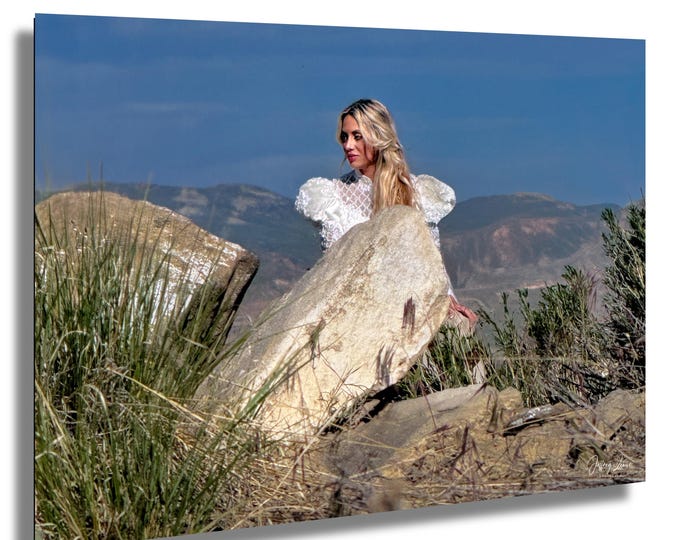 Cowgirl getting married 2, wedding, horse, white dress, beautiful countryside, Wyoming