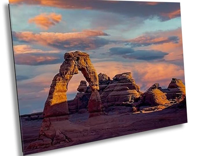 Delicate Arch from Other Side, Utah Landscape Canvas Wall Art, Arches National Park Desert Photography Print, Southwestern Room Artwork