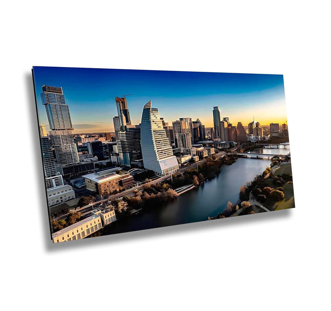 Austin Skyline Print: Lady Bird Lake Reflection, Texas Wall Art - Etsy