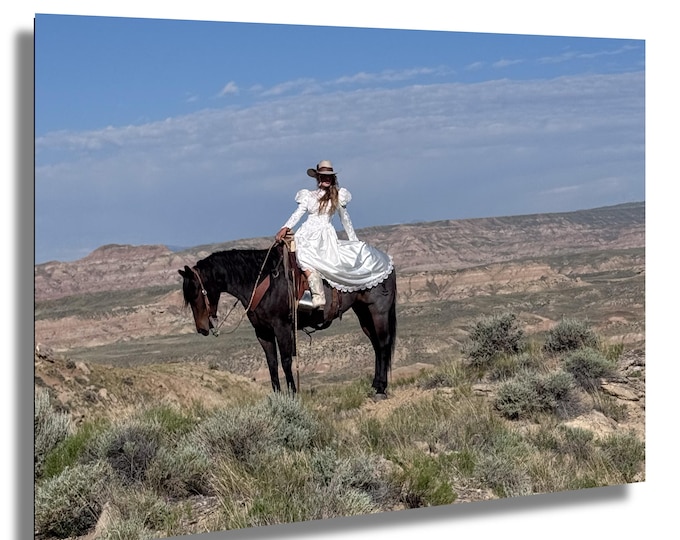 Cowgirl getting married 5, wedding, horse, white dress, beautiful countryside, Wyoming
