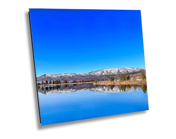 Colorado Mountain Lake Photography Artwork, Scenic Nature Print Nature Landscape Canvas Print for office, Dorm or Home Room Wall Art Decor
