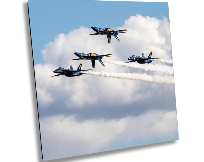 Blue Angels NO 8 Super Hornet Air Show Wall Art - Navy Flight Demonstration Team in Action Photo Print - High Speed Aviation Photography