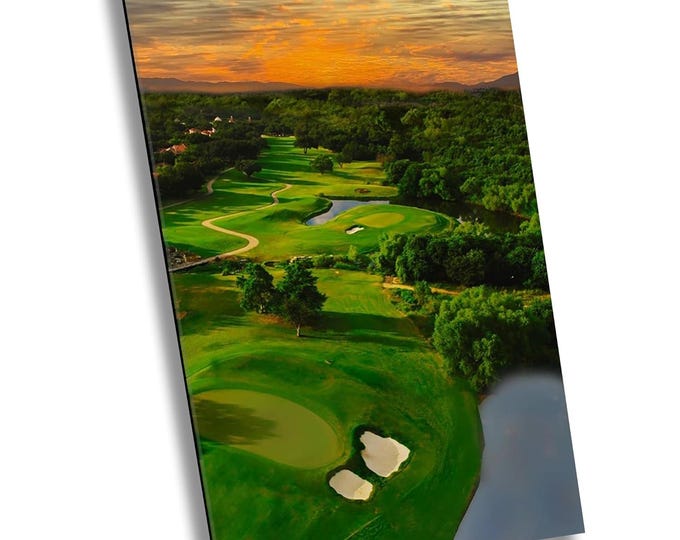 The Dominion Country Club - Holes 16, 17, 18 Canvas Print, Golf Course Aerial View Photography,Golfing Drone Shot Landscape Print Wall Decor