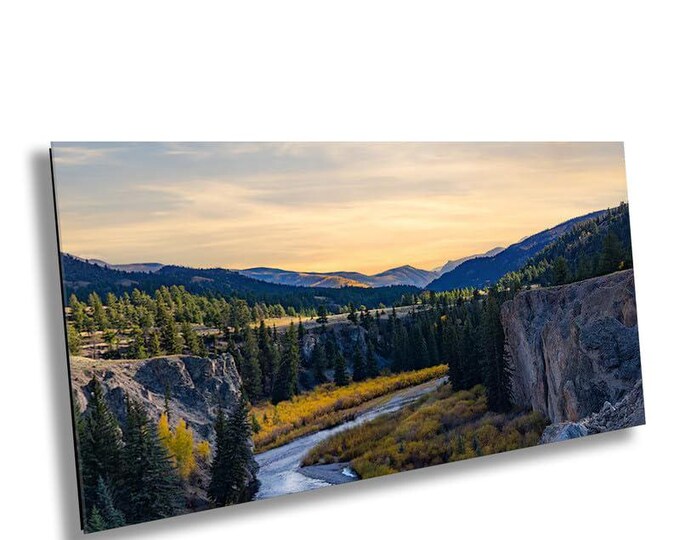 Colorado Fall Landscape Wall Art, Winding River, Vibrant Autumn Colors, and Majestic Mountains, Scenic Nature Photography for Home or Office