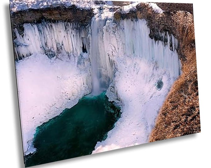 Minnehaha Falls Minnesota Canvas Wall Art, Scenic Waterfall Photography Print, Travel Adventure Picture Poster for Home or Office Room Decor