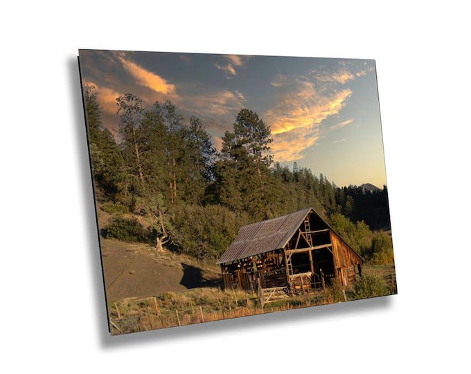 Colorado Mountains Old Barn Wall Art - Nature Scenic Photography for Home or Office Decor - Rustic Mountain Landscape Photography Artwork