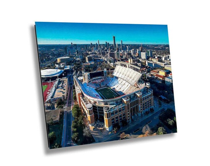 Texas Longhorn's Stadium Downtown View Canvas Wall Art, American Football Stadium Photography Print, Sport Wall Art for Home or Office