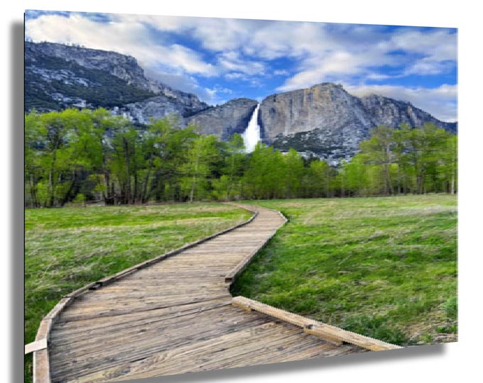 The Yosemite walkway to waterfall, California, wall art