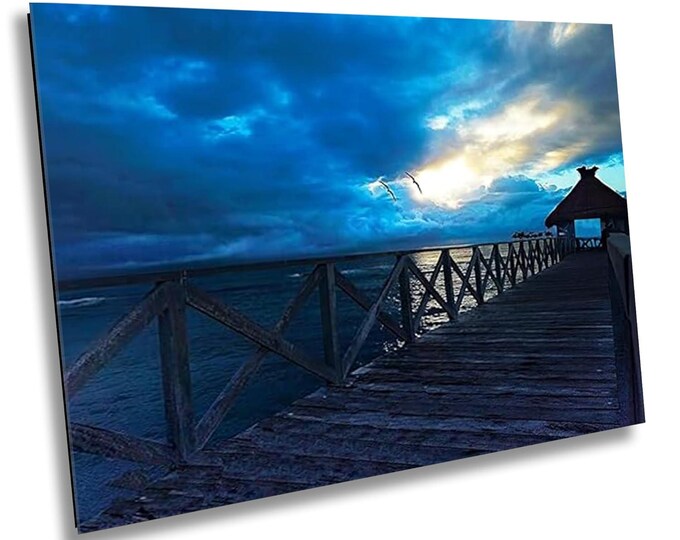 Sunrise with Seagulls Canvas Wall Art, Mayan Rivera Beach Photography, Inspirational Nature Print Office or Home Room Coastal Beach Decor