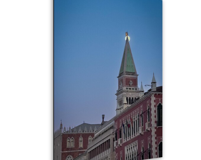 Venice,St. Mark's, morning moon, tower