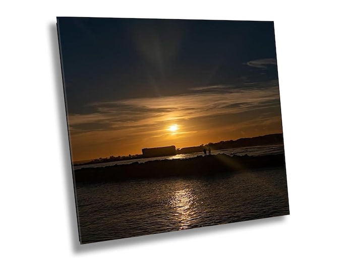 Maine Sunset Serenity Print - Coastal Wall Art Nautical Harbor View - Seaside Canvas, Acrylic or Metal Artwork for Home, Office, Beach Decor