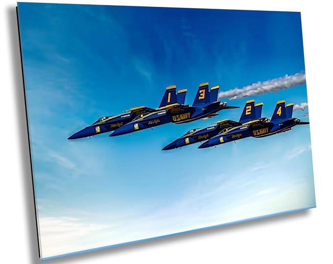 Blue Angels NO 9 Super Hornet Air Show Wall Art - Navy Flight Demonstration Team in Action Photo Print - High Speed Aviation Photography