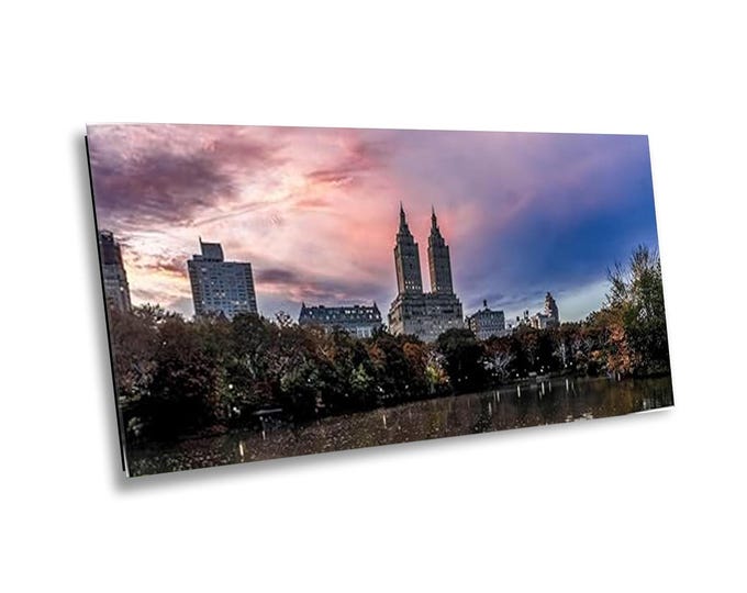 San Ramos Towers Photography, Central Park Lake, New York City Landscape Photography, Architectural Photography for Office or Home Decor