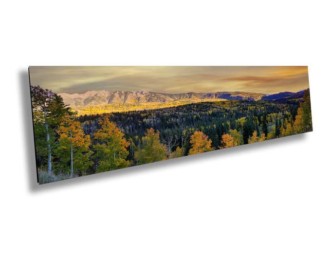 Colorado Autumn Mountain Landscape Wall Art - Vibrant Trees and Dramatic Sunset Glow Photography - Nature Decor for Home or Office