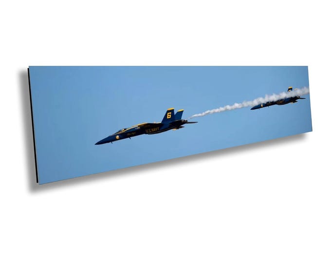 Blue Angels F-16 Aircraft in Flight Photo Wall Art, Navy Air Show Acrobatic, High-Speed Jet Performance  Aviation Print  for Home or Office